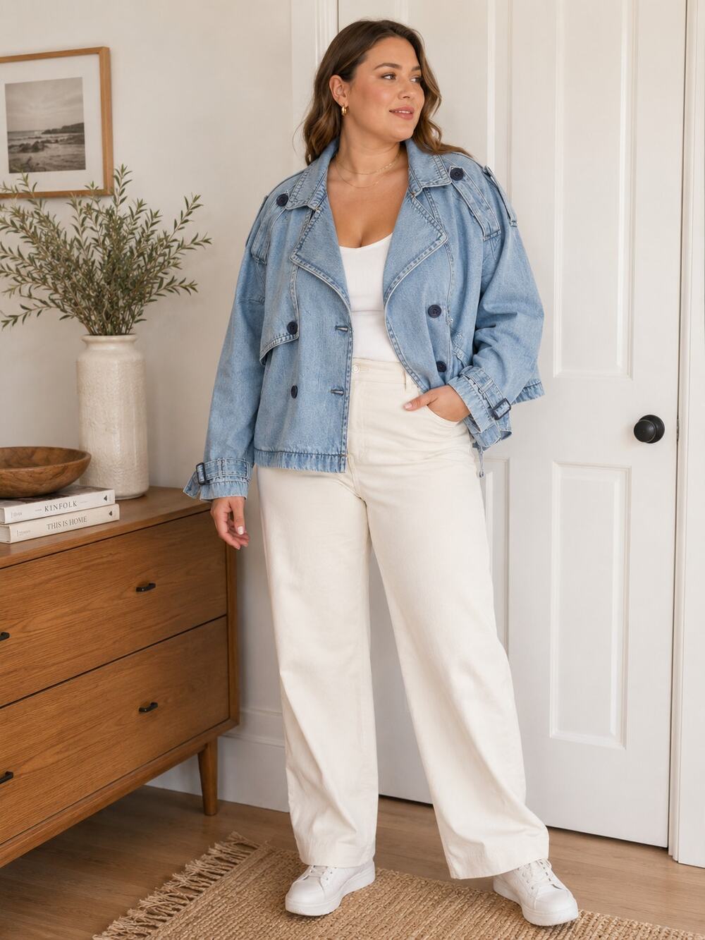 Torrid Chambray Denim Trench Jacket Size 2 ✨